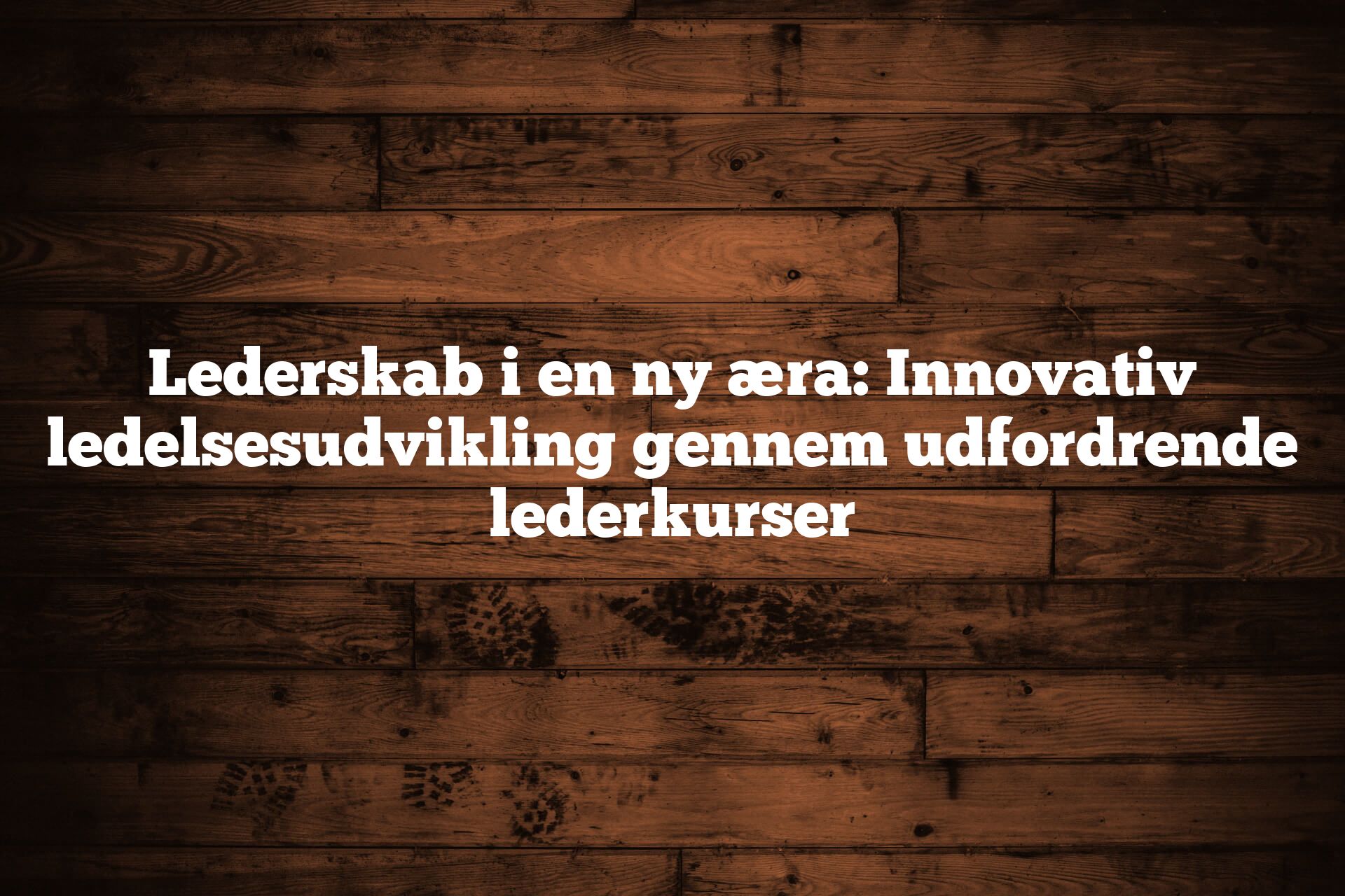 Lederskab i en ny æra: Innovativ ledelsesudvikling gennem udfordrende lederkurser